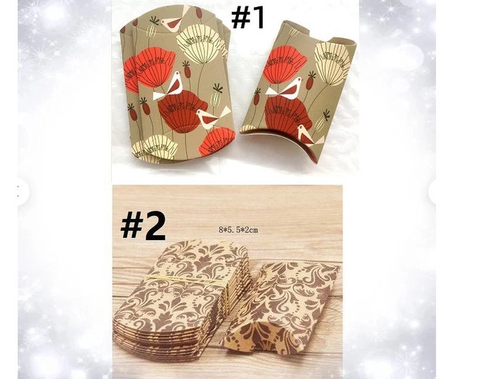 10pc 9.9x5.5cm paper made  pillow gift boxes-pls pick a pattern
