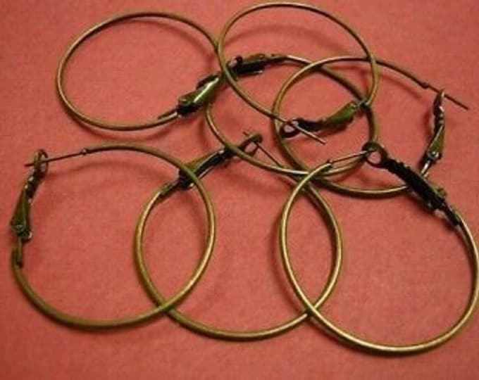 12pc 35mm Antique Bronze Nickel Free Earring Wire Component Hypoallergenic Jewelry Findings