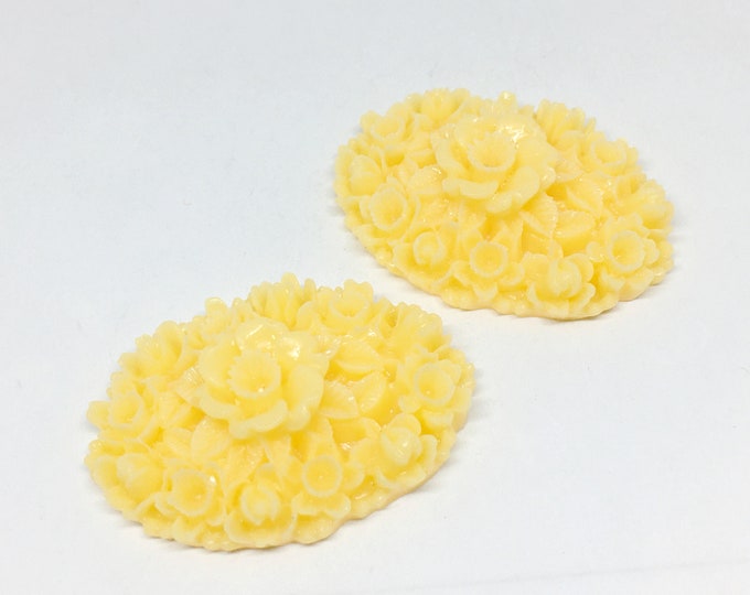 2pc 36x25mm resin oval shape flower cabochons-4789