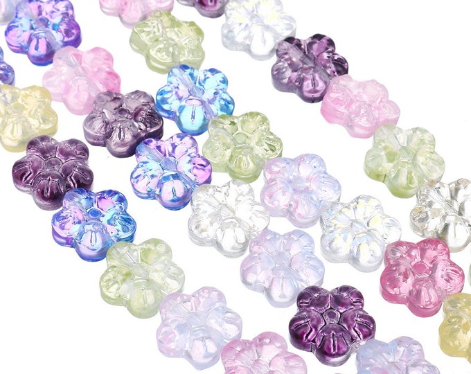 10pc(5pairs) 12mm mix color flower shape lampwork glass beads-G34