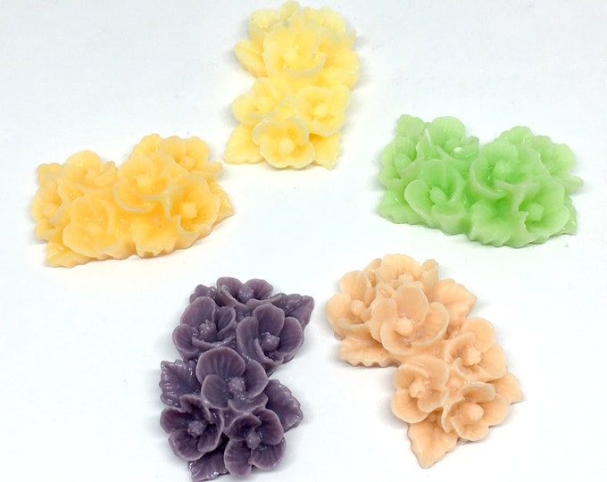 5pc mix color 26.5x18mm flower resin cabochon-5040