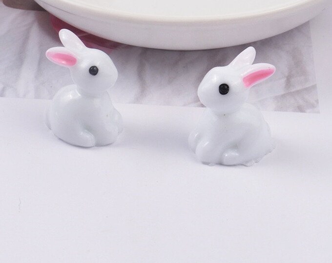 10pc 21x13x17mm resin bunny cabochons-R226