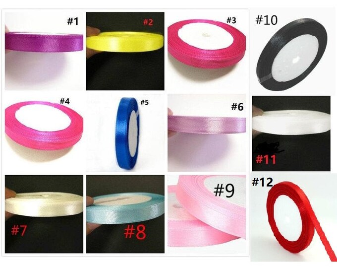 1 of 10mm  satin ribbon roll 25 yards-pls pick your color