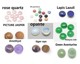 10pc 8mm Round Natural Gemstone Cabochons-pls pick a style
