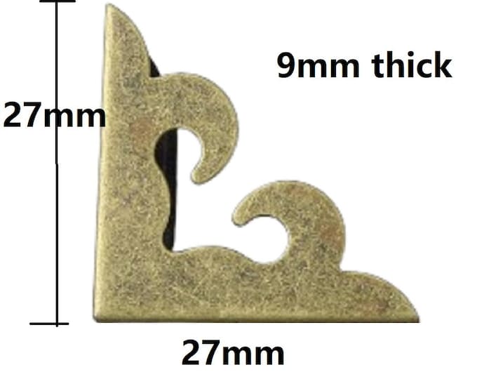 20pc Book Scrapbooking Albums Menus Folders Corner Protectors in  27mm-Antique bronze