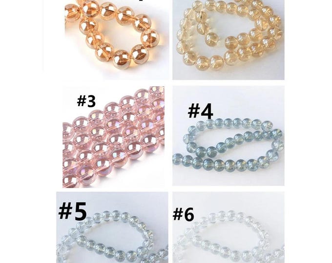 32pcs  10mm Plated Round Electroplated Glass Beads-pls pick a color