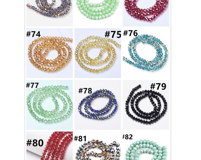 68-70pcs 8x6mm Faceted Electroplate Glass Beads-pls pick a color