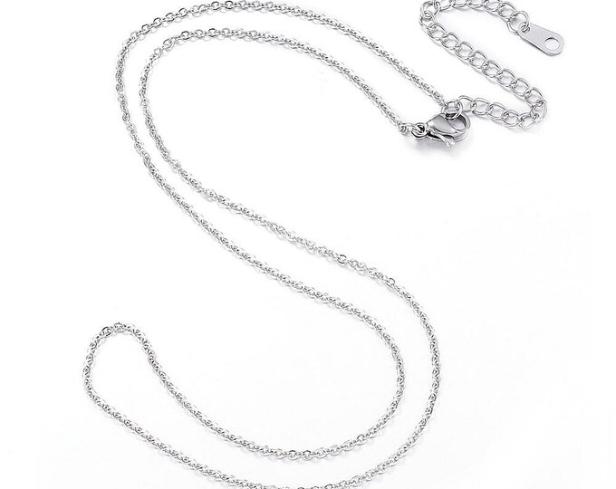 Wholesale 10 pc  stainless steel cable chain with 2 inch extension necklaces - Pls pick a length