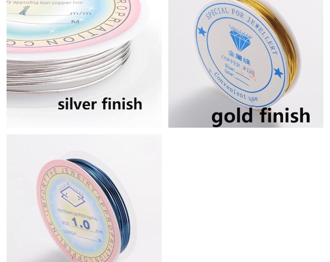 1 roll 2.5 meters COPPER wire 1mm -Steel Blue