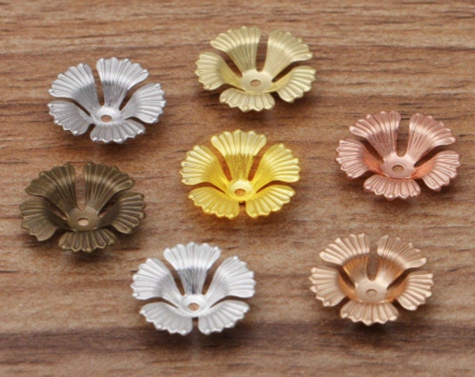 10pc 17x4mm brass made filigree flower bead caps-pls select your own color