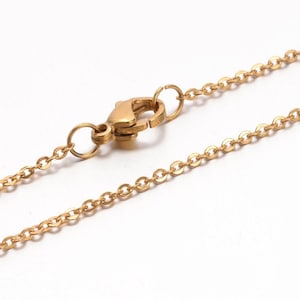 Wholesale 10 pc of 17.7 inches gold finish stainless steel cable chain necklaces -G69