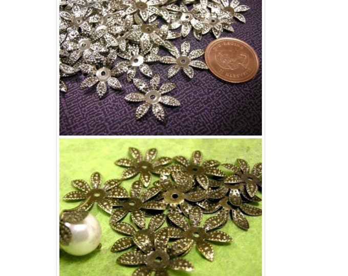 30pcs bendable antique filigree flower bead caps-pls pick your color