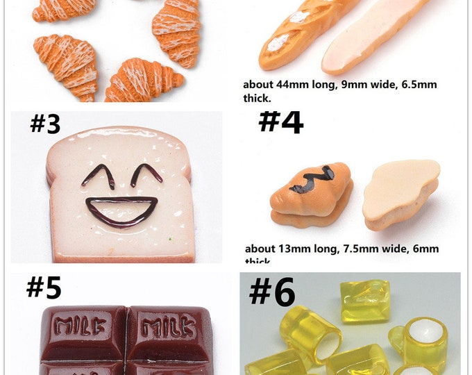 10pc Imitation Food/Drink Resin Cabochons- pls pick a style