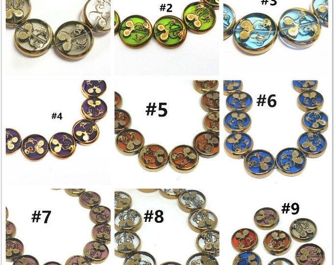 12pc 18mm copper plated round flat glass beads-pls pick a color