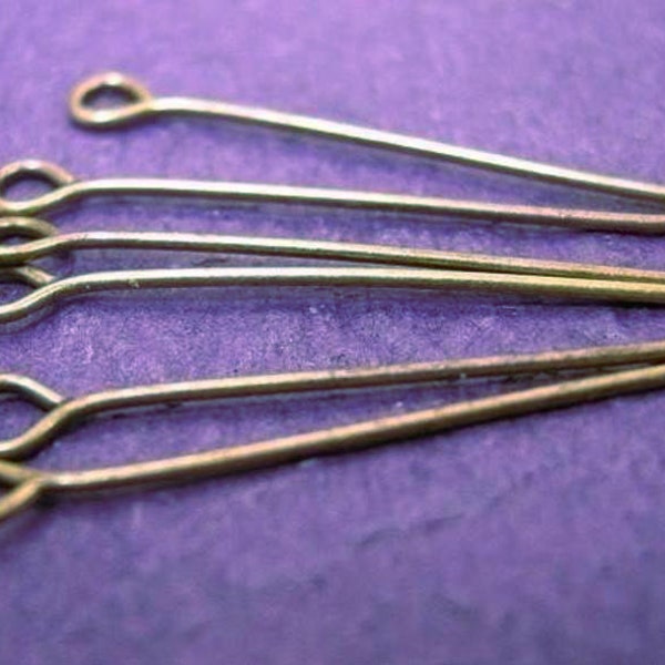 100pc antique bronze eye pins-pls pick your length