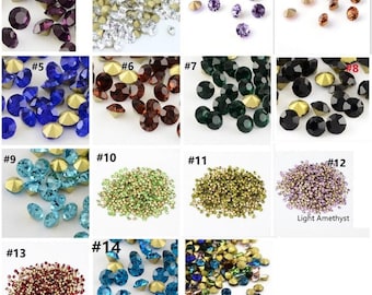 Wholesale 1440pc Machine Cut Pointed back Foil Rhinestone 3.2mm SS12-pls pick a color
