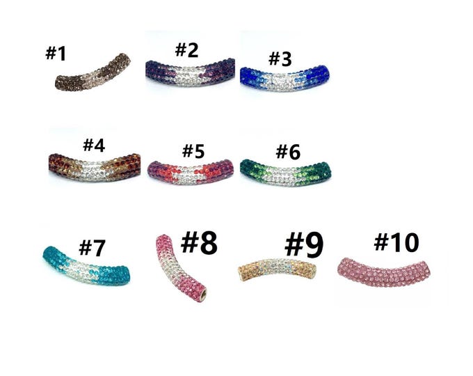 1pc fashion tube rhinestone pave beads for jewelry making brass tube FZ120-pls pick a color