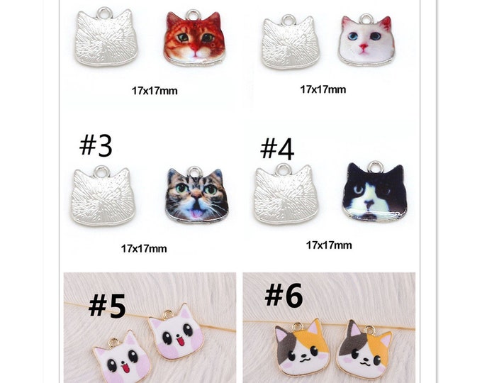 4pc  zinc alloy  with enamel cat pendant-pls pick your color