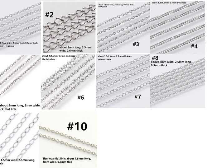 Wholesale 10 meters  stainless steel  link chain-pls pick a style