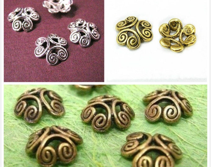 12pcs antique finish 12mm flower bead caps-pls pick a color