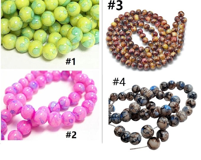 33 inch strand 8mm Baking Painted Glass Beads(over 105 beads)-pls pick a color
