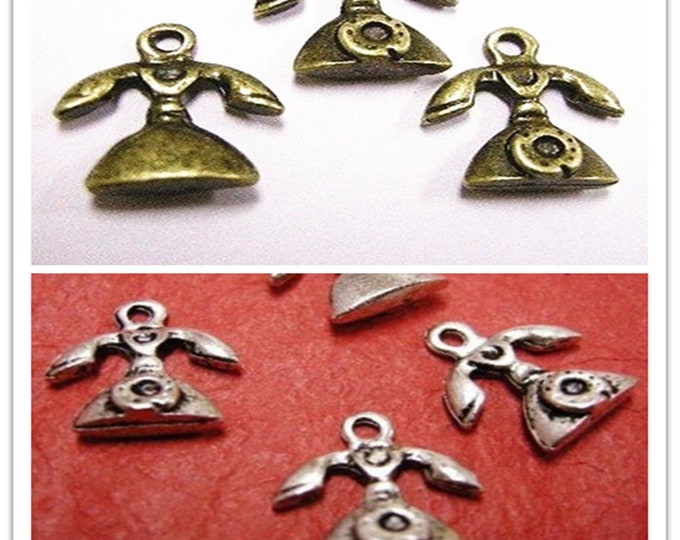 10pc antique finish telephone metal pendant-pls pick a color