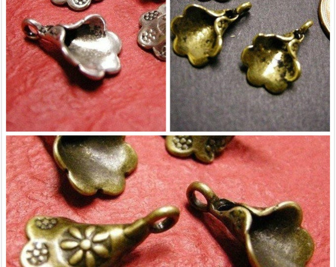8pc antique flower metal alloy pendant-pls pick a color