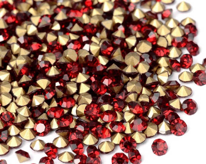 Wholesale 288pc Machine Cut Pointed back Foil Rhinestone 6mm Siam-7538D