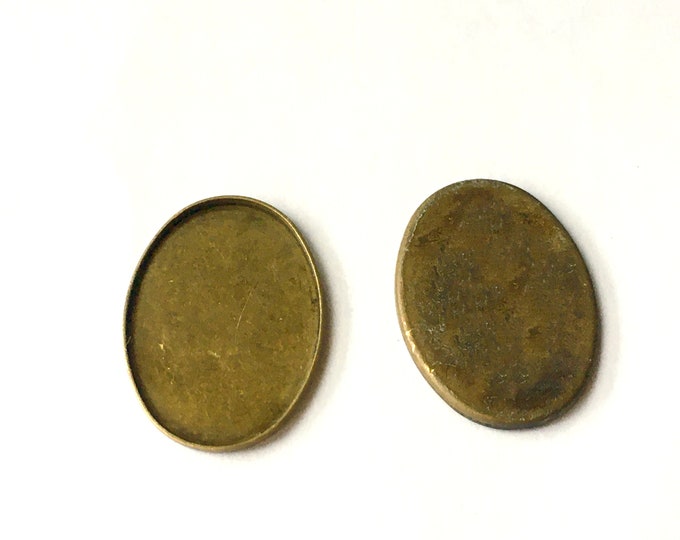 6pc brass made antique bronze finish oval cabochon settings(fit 17x12mm cabochon)-4411