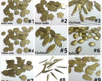 100pc antique bronze finish metal iron charms- pls pick a style