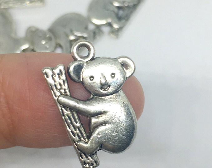 6pc 18x14mm antique silver finish metal  Koala pendants-5166a
