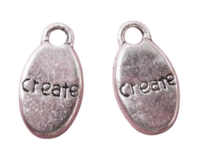 8pc antique silver finish lead and nickel free create charm-1372A