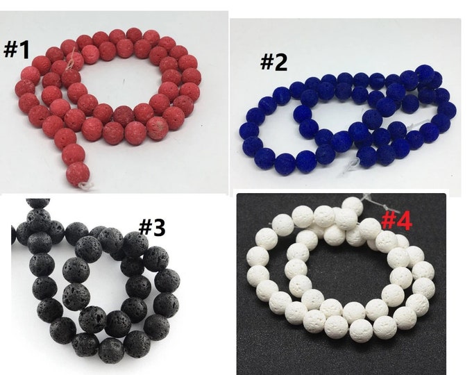 1 strand 15 inch 8mm  Lava Gemstone Round Bead-pls pick a color