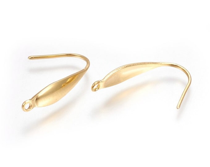 10pc(5 pairs) Golden Stainless Steel Earring Hooks-fz59