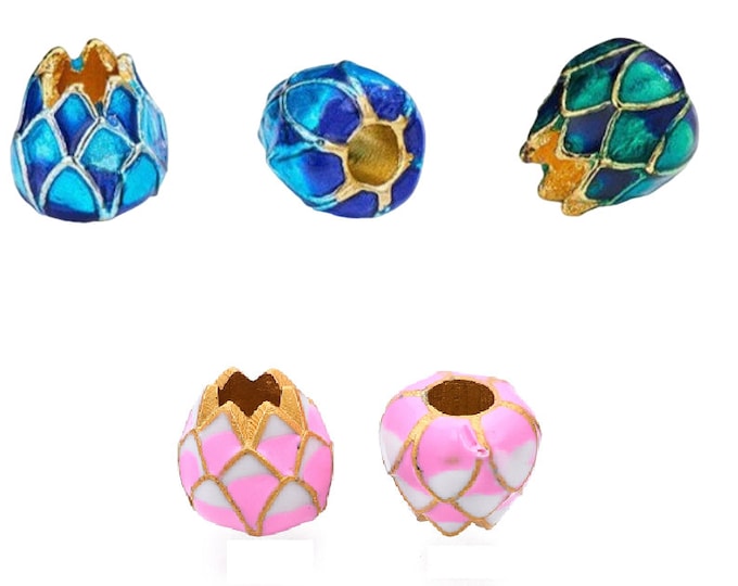2pc 8.5mm flower shape enamel finish metal beads--pls pick a color