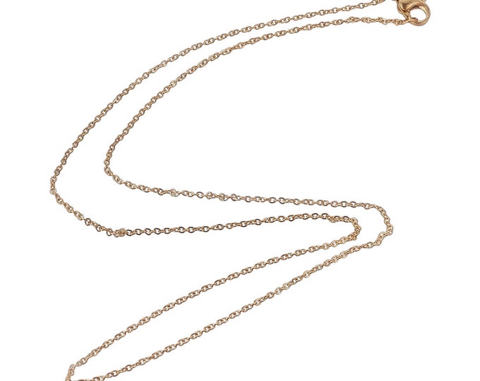 Wholesale 10 pc of 17.7 inches  stainless steel  small link cable chain necklaces, Gold finish or Rose Gold finish