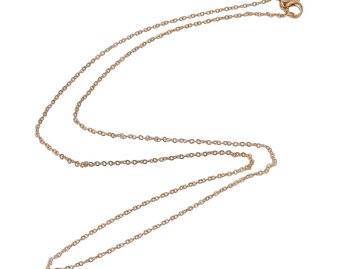 Wholesale 10 pc of 17.7 inches  stainless steel  small link cable chain necklaces, Gold finish or Rose Gold finish