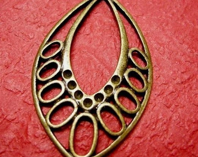 4pc antique bronze metal alloy pendant-3343