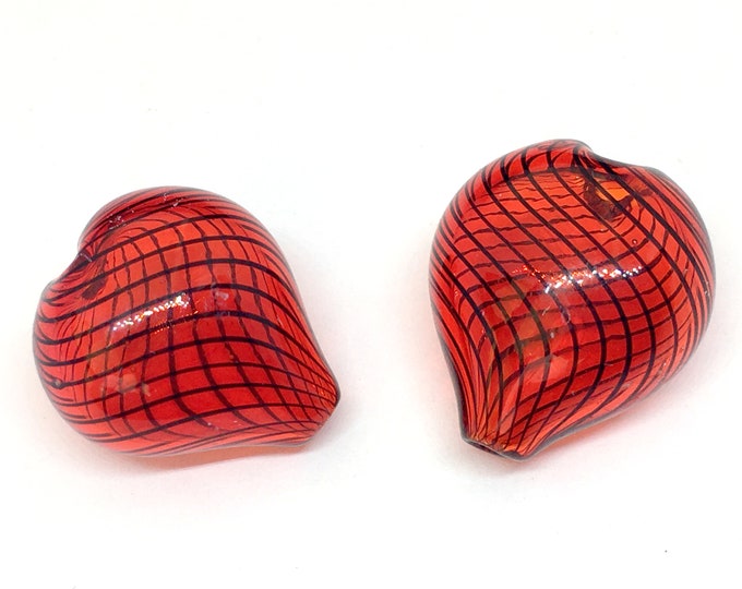 4pc 22x20x15mm blown glass beads heart shape-LL1471