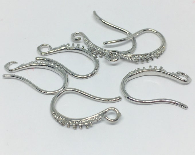 6pc(3 pairs) platinum look brass made earring hooks-r70