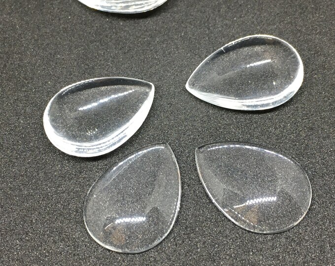 6pc 25x18mm teardrop shape glass cabochons-967C