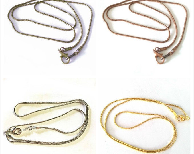 Wholesale 10pc  antique finish brass made snake necklace chain-pls pick a color and length
