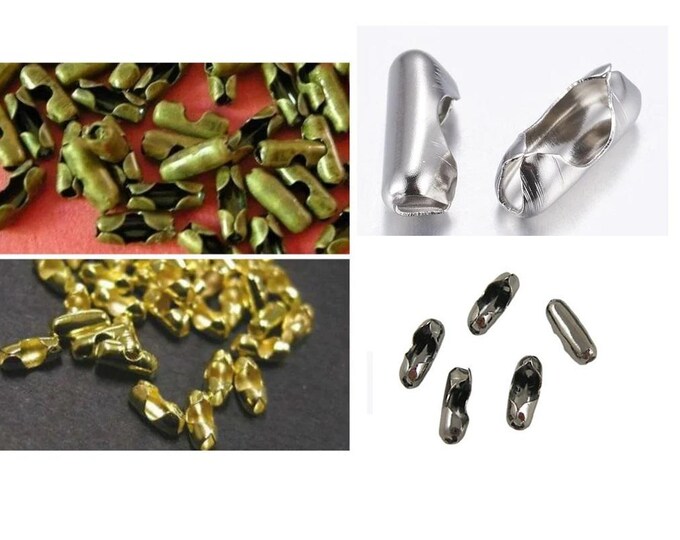 50pc ball chain connector for 2 to 2.5mm- pls pick a color