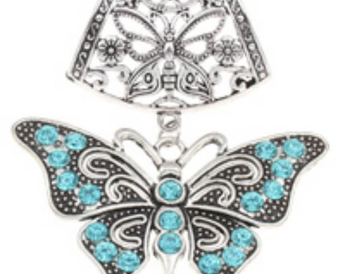 1pc 67x70x5mm zinc alloy big hole butterfly pendant-bb85