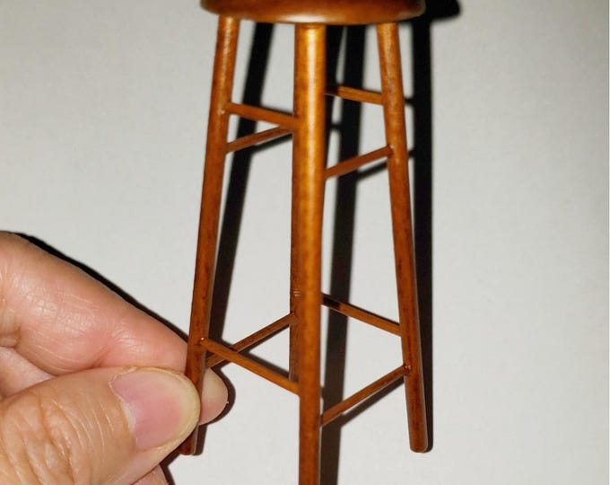 1pc Mini Wooden Bar Stool, for Dollhouse Accessory, Pretending Prop Decorations