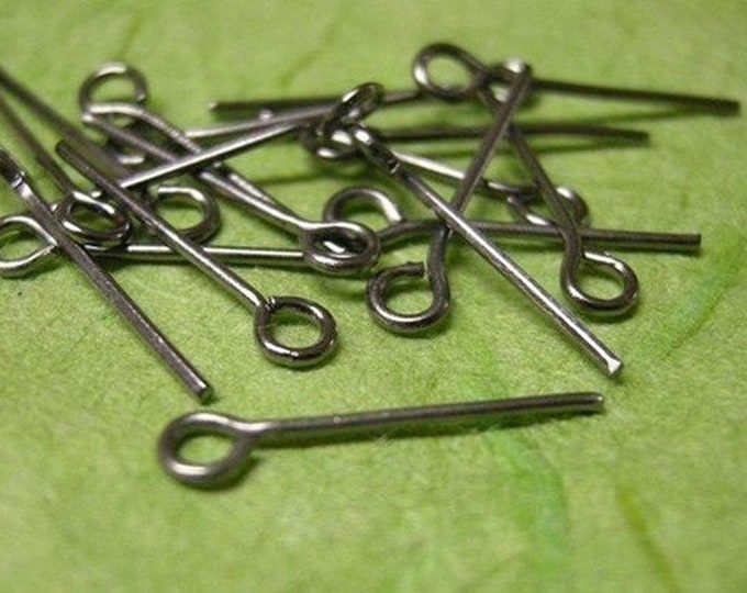 100pcs Gunmetal Eye Pins – Choose Your Length | Jewelry Making Supplies