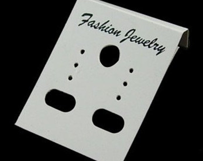 50pc 38x30mm white plastic small earring display cards-6671