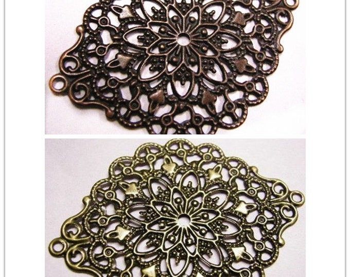 8pc 53x38mm antique  filigree wrap-pls pick a color