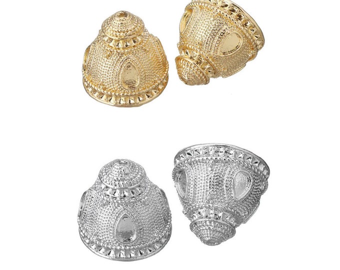 2pc 23x21mm  metal dome shape large bead caps- pls pick a color
