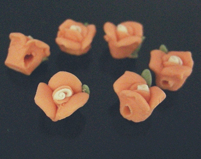12pc 9x6mm Porcelain Flower beads-7022A